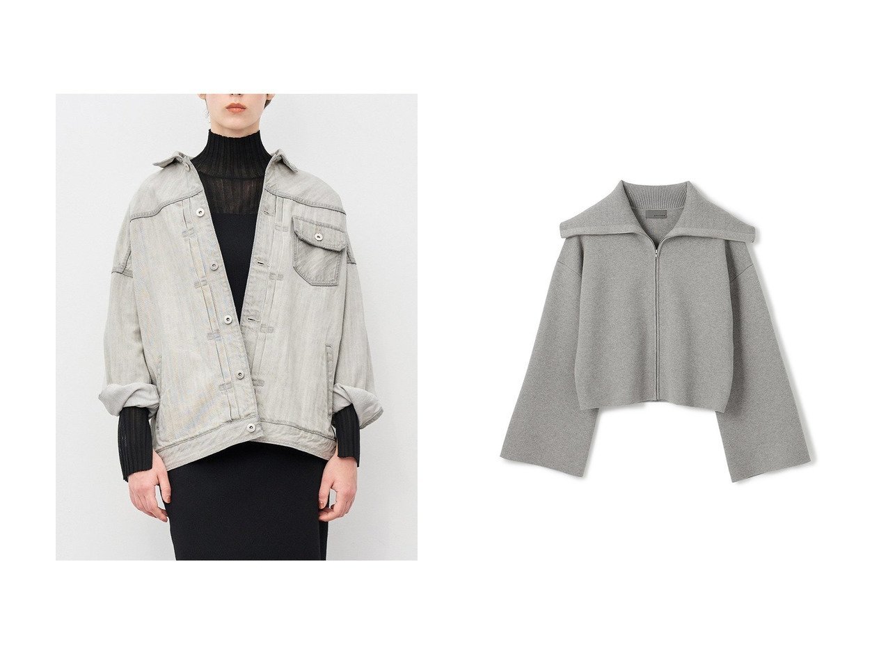 【uncrave/アンクレイヴ】のカシミヤブレンドニット ジップアップブルゾン&【upper hights×uncrave】THE NIECE おすすめ！トレンド、レディースファッションの通販 おすすめ人気トレンドファッション通販アイテム インテリア・キッズ・メンズ・レディースファッション・服の通販 founy(ファニー) 　ファッション　Fashion　レディースファッション　Fashion for Women　パンツ　Pants & Trousers　デニムパンツ・ジーンズ・美脚デニム　Denim Jeans & Pants　アウター　Coat / Outerwear Collection　ブルゾンジャケット・スポーティアウター　Blouson Jackets　トップス・カットソー　Cut & Sew Tops　ニット　Knit Tops & Sweaters　レディースパーカー・カジュアルフーディー　Casual Hoodies & Sweatshirts　デニム　Denim, Jeans Material　パターン　Pattern, Design Print　フィット　Fit, Slim Fit　ヴィンテージ　Vintage Style　人気　Popular, Best Seller　別注　Limited Edition, Custom Order　定番　Standard, Basic Item　新作・新入荷　New Arrivals / New In　ホワイト系　White　グレー系　Gray　ブラック系　Black　|ID:crp329100000223680