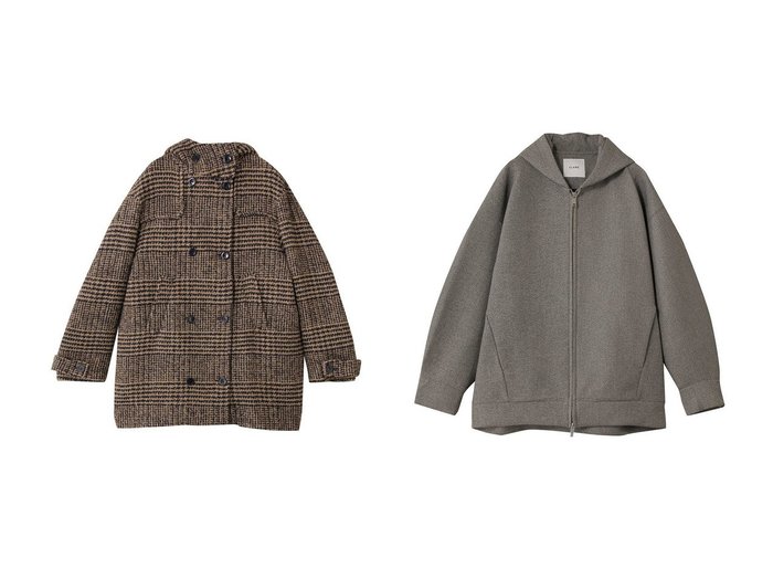 【CLANE/クラネ】のブルゾン&【HERNO/ヘルノ】のチェック中綿コンビフーディーショートコート おすすめ！トレンド、レディースファッションの通販 おすすめ人気トレンドファッション通販アイテム 人気、トレンドファッション・服の通販 founy(ファニー) ファッション Fashion レディースファッション Fashion for Women アウター Coat / Outerwear Collection コート・ロングコート・ピーコート Long Coats, Peacoats & More レディースジャケット・軽アウター Jackets ブルゾンジャケット・スポーティアウター Blouson Jackets クラシック Classic, Timeless Style ショート Short, Short Length シンプル Simple, Minimal チェック Check, Plaid, Tartan ツイード Twill, Twill Weave エレガント 上品 Elegant 定番 Standard, Basic Item 新作・新入荷 New Arrivals / New In |ID:crp329100000223693