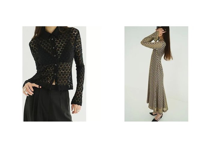 【CLANE/クラネ】の3D FLOWER LACE SHIRT&3D FLOWER LACE SLASH NECK ONEPIECE おすすめ！トレンド、メンズファッションの通販 おすすめ人気トレンドファッション通販アイテム 人気、トレンドファッション・服の通販 founy(ファニー) ファッション Fashion レディースファッション Fashion for Women トップス・カットソー Cut & Sew Tops シャツ・ブラウス・オフィスカジュアル Elegant Blouses & Button-Ups 2025年 2025 2025-2026秋冬・A/W Autumn/Winter 2025–26 AW25–26 おすすめ Recommended / Our Picks カーディガン Cardigan, Knitwear コンパクト Compact, Small Size スカラップ Scallop, Scalloped Edge ストレッチ Stretch, Stretchy Fabric バランス Balance, Style Balance フェミニン Feminine, Girly フラワー Flower, Floral ボトム Bottoms, Lower Wear レース Lace, Lace Fabric 今季 This Season, Current Season |ID:crp329100000223706