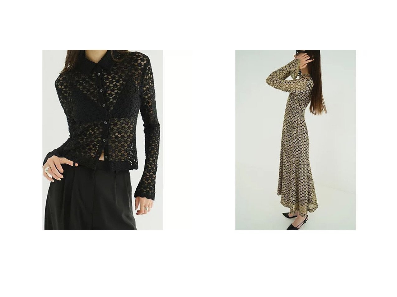 【CLANE/クラネ】の3D FLOWER LACE SHIRT&3D FLOWER LACE SLASH NECK ONEPIECE おすすめ！トレンド、レディースファッションの通販 おすすめ人気トレンドファッション通販アイテム インテリア・キッズ・メンズ・レディースファッション・服の通販 founy(ファニー) 　ファッション　Fashion　レディースファッション　Fashion for Women　トップス・カットソー　Cut & Sew Tops　シャツ・ブラウス・オフィスカジュアル　Elegant Blouses & Button-Ups　2025年　2025　2025-2026秋冬・A/W　Autumn/Winter 2025–26 AW25–26　おすすめ　Recommended / Our Picks　カーディガン　Cardigan, Knitwear　コンパクト　Compact, Small Size　スカラップ　Scallop, Scalloped Edge　ストレッチ　Stretch, Stretchy Fabric　バランス　Balance, Style Balance　フェミニン　Feminine, Girly　フラワー　Flower, Floral　ボトム　Bottoms, Lower Wear　レース　Lace, Lace Fabric　今季　This Season, Current Season　ブラック系　Black　|ID:crp329100000223706