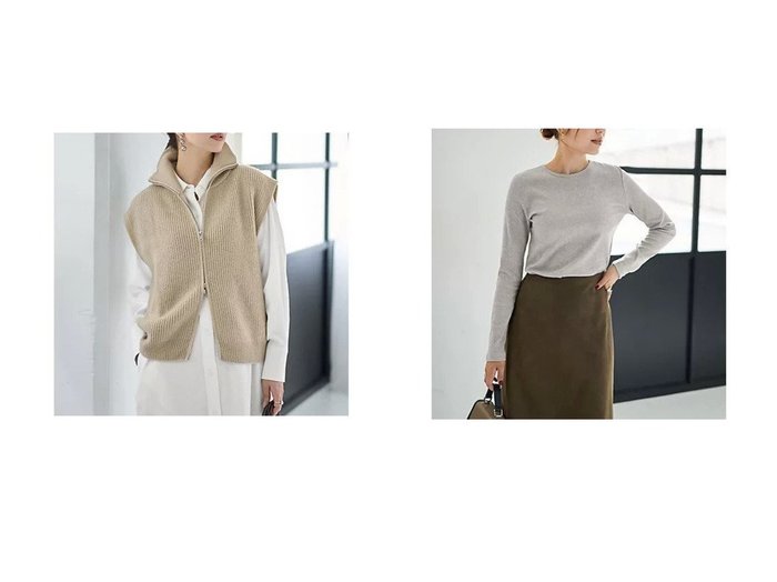 【STYLE DELI/スタイルデリ】の中太リブBASIC長袖カットソートップス&Wファスナースタンドネックニットベスト おすすめ！トレンド、メンズファッションの通販 おすすめ人気トレンドファッション通販アイテム 人気、トレンドファッション・服の通販 founy(ファニー) ファッション Fashion レディースファッション Fashion for Women アウター Coat / Outerwear Collection トップス・カットソー Cut & Sew Tops ニット Knit Tops & Sweaters ベスト&ジレ / 重ね着スタイル Vests & Gilets カットソー・ベーシックTシャツ Cut-and-Sewn Tops / Stretch Tees & Basics イエロー Yellow カットソー Cut and Sewn Top シルバー Silver, Metallic Silver ジップ Zip, Zipper ジャケット Jacket, Outerwear スタンド Stand Collar, Upright Stand ストレート Straight, Straight Cut スリット Slit, Slit Detail ダブル Double, Double-Breasted 定番 Standard, Basic Item ノースリーブ Sleeveless, No-Sleeve バランス Balance, Style Balance ベスト Vest, Waistcoat ポケット Pocket, Pocket Detail 防寒 Cold Protection, Winter-Ready ミドル Middle Length, Mid Height A/W・秋冬 Autumn/Winter カーディガン Cardigan, Knitwear サロペット Overalls, Salopette シンプル Simple, Minimal 長袖 Long Sleeve, Full Sleeve フィット Fit, Slim Fit |ID:crp329100000223707