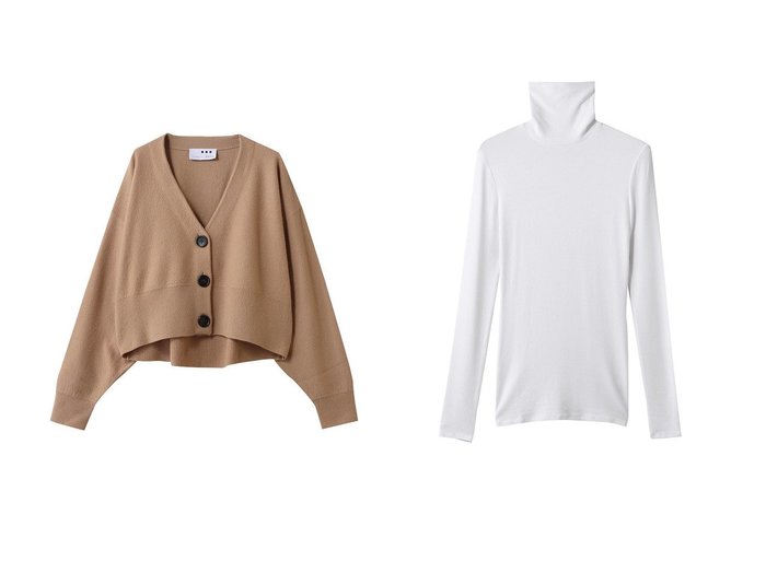 【three dots/スリー ドッツ】のレーヨンニットリブジャージー タートルトップ&フェルトセーター カーディガン おすすめ！トレンド、レディースファッションの通販 おすすめ人気トレンドファッション通販アイテム 人気、トレンドファッション・服の通販 founy(ファニー) ファッション Fashion レディースファッション Fashion for Women トップス・カットソー Cut & Sew Tops ニット Knit Tops & Sweaters シャツ・ブラウス・オフィスカジュアル Elegant Blouses & Button-Ups ロングTシャツ・Tシャツ Longline T-Shirts & Tees カットソー・ベーシックTシャツ Cut-and-Sewn Tops / Stretch Tees & Basics カーディガン・羽織り Layered Style Cardigans スリーブ Sleeve, Long Sleeve / Short Sleeve タートル Turtleneck, Turtle Collar ドレス Dress, One-Piece フィット Fit, Slim Fit ベスト Vest, Waistcoat ロング Long, Long-Length 新作・新入荷 New Arrivals / New In A/W・秋冬 Autumn/Winter カーディガン Cardigan, Knitwear ショート Short, Short Length セーター Sweater, Knitwear バランス Balance, Style Balance フェルト Felt, Felt Fabric |ID:crp329100000223737