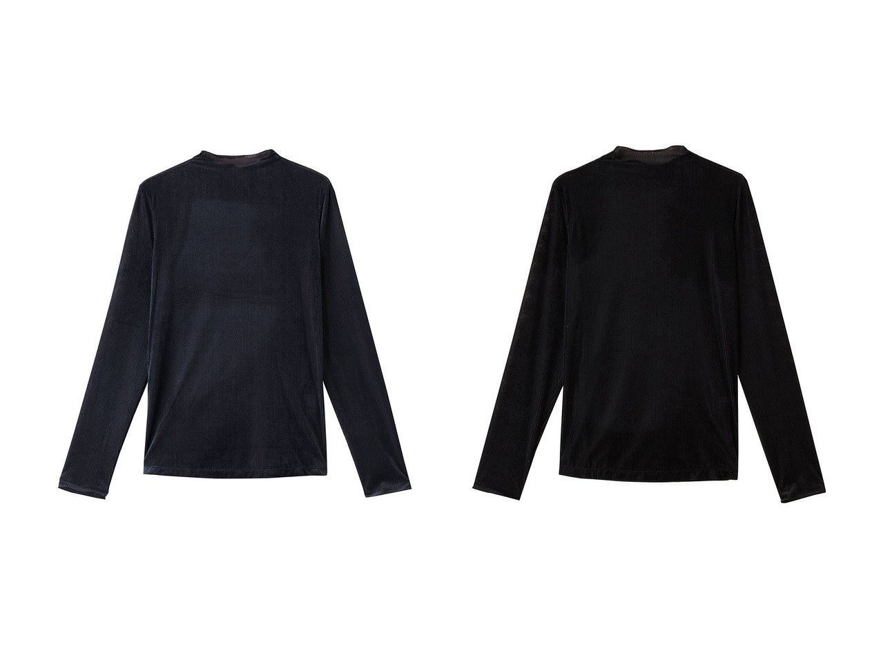 【MIDIUMISOLID/ミディウミソリッド】のsheer velour rib tops トップ おすすめ人気トレンドファッション通販アイテム インテリア・キッズ・メンズ・レディースファッション・服の通販 founy(ファニー) 　ファッション　Fashion　レディースファッション　Fashion for Women　トップス・カットソー　Cut & Sew Tops　シャツ・ブラウス・オフィスカジュアル　Elegant Blouses & Button-Ups　ロングTシャツ・Tシャツ　Longline T-Shirts & Tees　カットソー・ベーシックTシャツ　Cut-and-Sewn Tops / Stretch Tees & Basics　ベロアトップス　Velour Tops / Velvet-Look Items　インナー　Innerwear　シアー　Sheer, See-Through　ジャケット　Jacket, Outerwear　スリーブ　Sleeve, Long Sleeve / Short Sleeve　トレンド　Trend, Trending Now　ロング　Long, Long-Length　エレガント 上品　Elegant　新作・新入荷　New Arrivals / New In　ブルー系　Blue　ブラック系　Black　|ID:crp329100000223739
