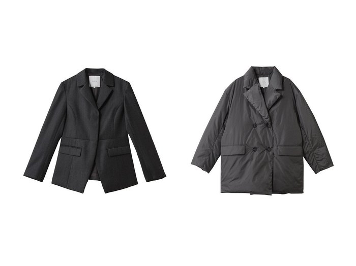 【esteta/エステータ】のCANONICO カバートクロス ジャケット&LIMONTAタフタ ダウンコート おすすめ！トレンド、レディースファッションの通販 おすすめ人気トレンドファッション通販アイテム 人気、トレンドファッション・服の通販 founy(ファニー) 　ファッション　Fashion　レディースファッション　Fashion for Women　アウター　Coat / Outerwear Collection　コート・ロングコート・ピーコート　Long Coats, Peacoats & More　ダウンジャケット・軽量ダウン　Warm & Lightweight Down Jackets　レディースジャケット・軽アウター　Jackets　タフタ　Taffeta, Structured Fabric　ダウン　Down, Puffer　フェザー　Feather, Feather Detail　エレガント 上品　Elegant　冬　Winter / This Winter　新作・新入荷　New Arrivals / New In　防寒　Cold Protection, Winter-Ready　おすすめ　Recommended / Our Picks　オケージョン　Occasion Wear　ジャケット　Jacket, Outerwear　ファブリック　Fabric, Textile　ペプラム　Peplum, Flared Hem　マニッシュ　Mannish, Boyish　ビジネス 仕事 通勤　Business / Work / Commuting　A/W・秋冬　Autumn/Winter　|ID:crp329100000223773