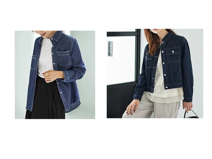 【STYLE DELI/スタイルデリ】のスタンドネックデニムジャケット&織り糸柄状ブリーチデニムシャツ おすすめ！トレンド、レディースファッションの通販 おすすめ人気トレンドファッション通販アイテム 人気、トレンドファッション・服の通販 founy(ファニー) ファッション Fashion レディースファッション Fashion for Women トップス・カットソー Cut & Sew Tops シャツ・ブラウス・オフィスカジュアル Elegant Blouses & Button-Ups アウター Coat / Outerwear Collection レディースジャケット・軽アウター Jackets デニムジャケット / カジュアルアウター Denim Jackets カフス Cuff Design スウェット / スエット Sweatshirt, Sweatwear ストレート Straight, Straight Cut スリット Slit, Slit Detail デニム Denim, Jeans Material 長袖 Long Sleeve, Full Sleeve フロント Front, Front Design ベーシック Basic, Essential ポケット Pocket, Pocket Detail ラウンド Round, Round Neck A/W・秋冬 Autumn/Winter プチプライス・低価格 Affordable / Budget Price イエロー Yellow サロペット Overalls, Salopette シルバー Silver, Metallic Silver ジャケット Jacket, Outerwear スタイリッシュ Stylish, Fashionable スタンド Stand Collar, Upright Stand バランス Balance, Style Balance フラップ Flap, Flap Pocket ワイド Wide, Wide Fit 冬 Winter / This Winter |ID:crp329100000223801