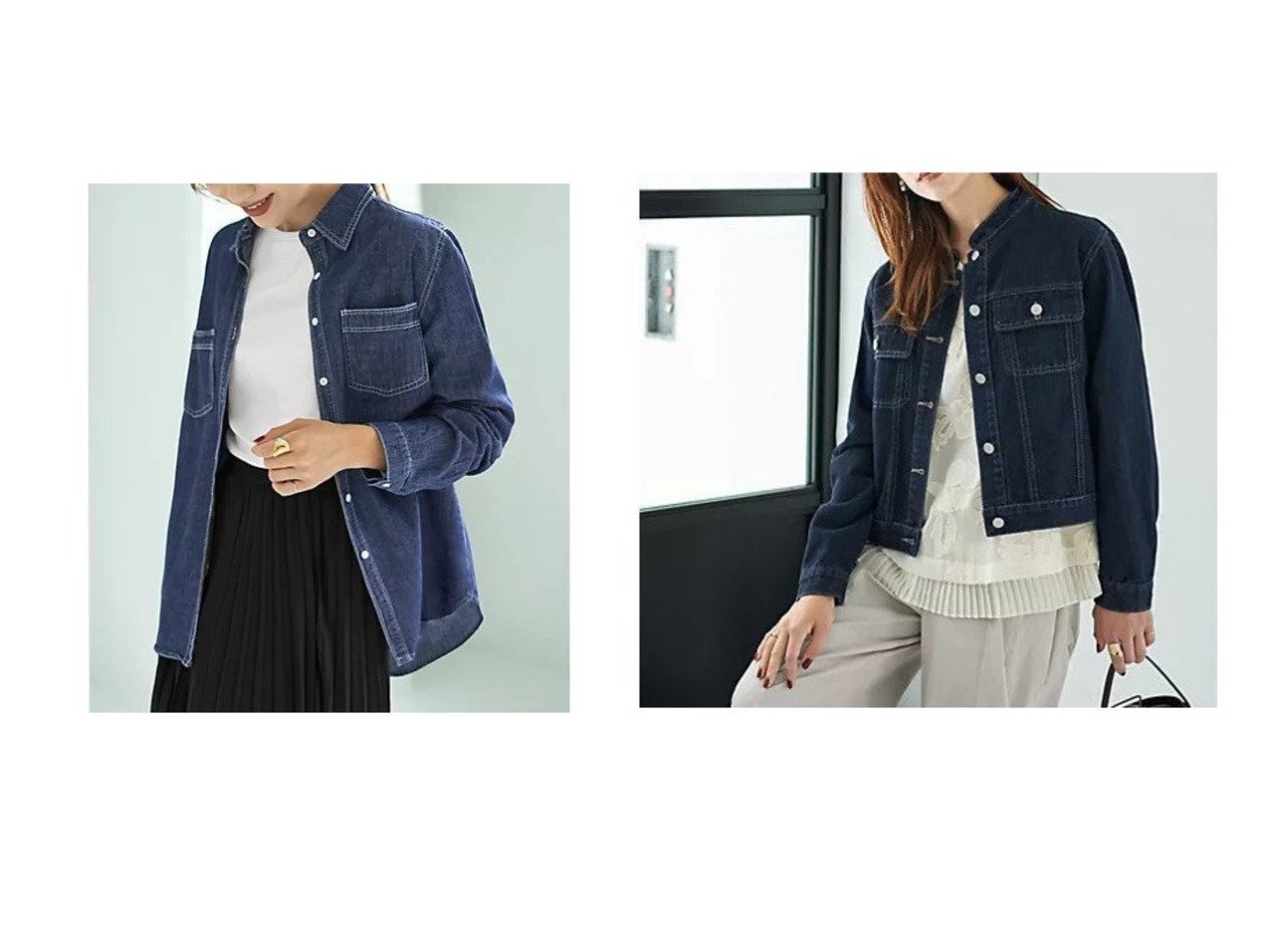 【STYLE DELI/スタイルデリ】のスタンドネックデニムジャケット&織り糸柄状ブリーチデニムシャツ おすすめ！トレンド、レディースファッションの通販 おすすめ人気トレンドファッション通販アイテム インテリア・キッズ・メンズ・レディースファッション・服の通販 founy(ファニー) 　ファッション　Fashion　レディースファッション　Fashion for Women　トップス・カットソー　Cut & Sew Tops　シャツ・ブラウス・オフィスカジュアル　Elegant Blouses & Button-Ups　アウター　Coat / Outerwear Collection　レディースジャケット・軽アウター　Jackets　デニムジャケット / カジュアルアウター　Denim Jackets　カフス　Cuff Design　スウェット / スエット　Sweatshirt, Sweatwear　ストレート　Straight, Straight Cut　スリット　Slit, Slit Detail　デニム　Denim, Jeans Material　長袖　Long Sleeve, Full Sleeve　フロント　Front, Front Design　ベーシック　Basic, Essential　ポケット　Pocket, Pocket Detail　ラウンド　Round, Round Neck　A/W・秋冬　Autumn/Winter　プチプライス・低価格　Affordable / Budget Price　イエロー　Yellow　サロペット　Overalls, Salopette　シルバー　Silver, Metallic Silver　ジャケット　Jacket, Outerwear　スタイリッシュ　Stylish, Fashionable　スタンド　Stand Collar, Upright Stand　バランス　Balance, Style Balance　フラップ　Flap, Flap Pocket　ワイド　Wide, Wide Fit　冬　Winter / This Winter　ブルー系　Blue　|ID:crp329100000223801