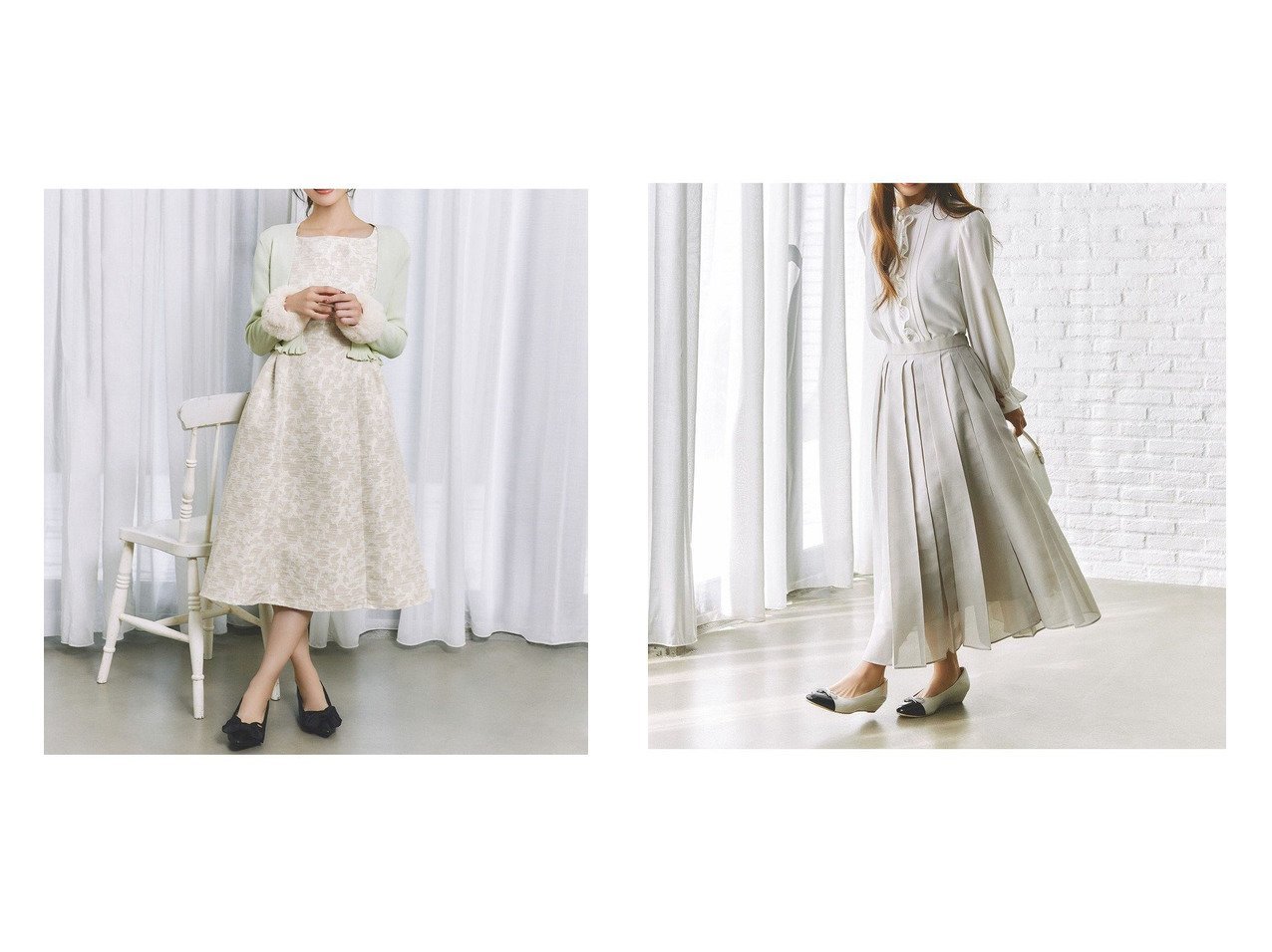 【TOCCA/トッカ】の【00サイズあり・消臭】MELANGE PETAL ドレス&【洗える・消臭】LUNA VEIL スカート おすすめ！トレンド、レディースファッションの通販 おすすめ人気トレンドファッション通販アイテム インテリア・キッズ・メンズ・レディースファッション・服の通販 founy(ファニー) 　ファッション　Fashion　レディースファッション　Fashion for Women　ワンピース　Dresses　フォーマル・パーティードレス・結婚式用ドレス　Elegant & Casual Dresses　スカート　Skirts　ジャカード／ジャガード　Jacquard, Woven Pattern　ドレス　Dress, One-Piece　バランス　Balance, Style Balance　フィット　Fit, Slim Fit　フレア　Flare, Flared　メランジ　Melange, Mixed Yarn　A/W・秋冬　Autumn/Winter　冬　Winter / This Winter　S/S・春夏　SS, Spring/Summer, Warm Season　新作・新入荷　New Arrivals / New In　夏　Summer　2025年　2025　2025-2026秋冬・A/W　Autumn/Winter 2025–26 AW25–26　ベージュ系　Beige　|ID:crp329100000223807