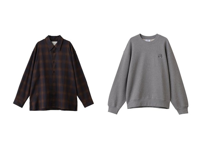 【MAISON KITSUNE / MEN/メゾン キツネ】の【MEN】FOX ヘッド コンフォート スウェット シャツ&【STUDIO NICHOLSON / MEN/スタジオ ニコルソン】の【MEN】STRIKE COTTON CHECK シャツ おすすめ人気トレンドファッション通販アイテム 人気、トレンドファッション・服の通販 founy(ファニー) ファッション Fashion メンズファッション Fashion for Men トップス・カットソー Cut & Sew Tops パーカー・フーディー / カジュアルコーデ Hoodies & Parkas メンズシャツ Shirts グラデーション Gradient, Ombre ショート Short, Short Length スラックス Slacks, Dress Pants スリーブ Sleeve, Long Sleeve / Short Sleeve チェック Check, Plaid, Tartan デニム Denim, Jeans Material ロング Long, Long-Length 新作・新入荷 New Arrivals / New In |ID:crp329100000223812