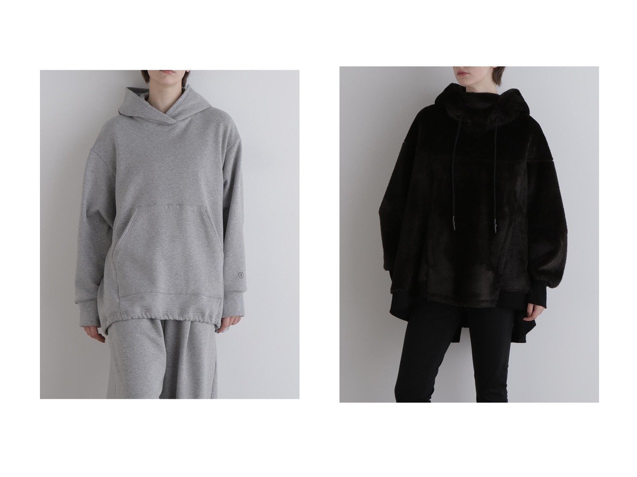 【LE PHIL/ル フィル】の《LE PHIL SPORTS》バック裏毛ビッグフーディー&《LE PHIL SPORTS》フェイクファービッグフーディー おすすめ！トレンド、レディースファッションの通販 おすすめ人気トレンドファッション通販アイテム インテリア・キッズ・メンズ・レディースファッション・服の通販 founy(ファニー) 　ファッション　Fashion　レディースファッション　Fashion for Women　トップス・カットソー　Cut & Sew Tops　シャツ・ブラウス・オフィスカジュアル　Elegant Blouses & Button-Ups　レディースパーカー・カジュアルフーディー　Casual Hoodies & Sweatshirts　ロングTシャツ・Tシャツ　Longline T-Shirts & Tees　スウェット・クルーネックトップス　Sweatshirts & Crewnecks / Relaxed Fit Sweat Tops　カットソー・ベーシックTシャツ　Cut-and-Sewn Tops / Stretch Tees & Basics　スタンダード　Standard, Basic　ビッグ　Big, Oversized　フロント　Front, Front Design　ポケット　Pocket, Pocket Detail　冬　Winter / This Winter　ブラック系　Black　グレー系　Gray　|ID:crp329100000223824