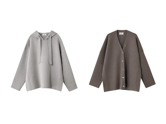 【1er Arrondissement/プルミエ アロンディスモン】のウールコットンスムースニットフーディー&ウールコットンスムースニットカーディガン おすすめ！トレンド、レディースファッションの通販 おすすめ人気トレンドファッション通販アイテム 人気、トレンドファッション・服の通販 founy(ファニー) 　ファッション　Fashion　レディースファッション　Fashion for Women　トップス・カットソー　Cut & Sew Tops　ニット　Knit Tops & Sweaters　レディースパーカー・カジュアルフーディー　Casual Hoodies & Sweatshirts　カーディガン・羽織り　Layered Style Cardigans　シンプル　Simple, Minimal　パーカー　Hoodie, Parka　フォルム　Silhouette, Form　エレガント 上品　Elegant　新作・新入荷　New Arrivals / New In　|ID:crp329100000223828
