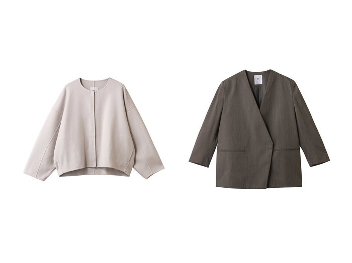 【1er Arrondissement/プルミエ アロンディスモン】の杢ツイルオーバーショルダージャケット&ダブルビーバーコクーンショートコート おすすめ！トレンド、レディースファッションの通販 おすすめ人気トレンドファッション通販アイテム 人気、トレンドファッション・服の通販 founy(ファニー) 　ファッション　Fashion　レディースファッション　Fashion for Women　アウター　Coat / Outerwear Collection　コート・ロングコート・ピーコート　Long Coats, Peacoats & More　レディースジャケット・軽アウター　Jackets　コンパクト　Compact, Small Size　ショート　Short, Short Length　ジャケット　Jacket, Outerwear　モダン　Modern, Contemporary　新作・新入荷　New Arrivals / New In　|ID:crp329100000223830