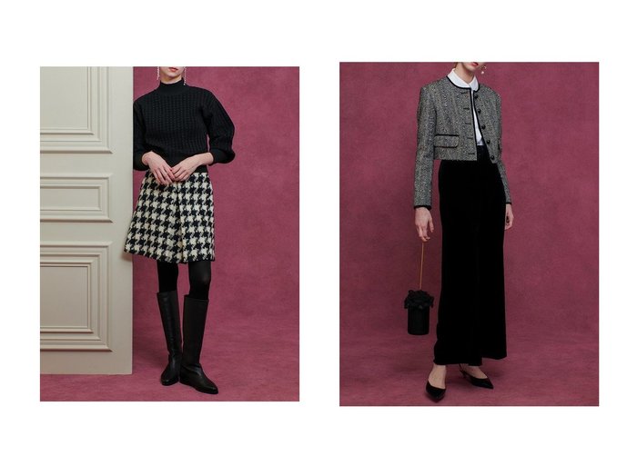 【allureville/アルアバイル】の【LOULOU WILLOUGHBY】ロングリブカフスモールプルオーバー&【LOULOU WILLOUGHBY】LINTONラメツイードショートジャケット おすすめ！トレンド、レディースファッションの通販 おすすめ人気トレンドファッション通販アイテム 人気、トレンドファッション・服の通販 founy(ファニー) ファッション Fashion レディースファッション Fashion for Women トップス・カットソー Cut & Sew Tops ニット Knit Tops & Sweaters カジュアルプルオーバー・ニットトップス Pullovers & Knit Tops / Casual Pullovers アウター Coat / Outerwear Collection レディースジャケット・軽アウター Jackets モックネック Mock Neck, Short Turtleneck 新作・新入荷 New Arrivals / New In 無地 Plain, Solid Color A/W・秋冬 Autumn/Winter おすすめ Recommended / Our Picks ショート Short, Short Length ジャケット Jacket, Outerwear セットアップ Set-Up, Coordinated Outfit ツイード Twill, Twill Weave バランス Balance, Style Balance エレガント 上品 Elegant |ID:crp329100000223837