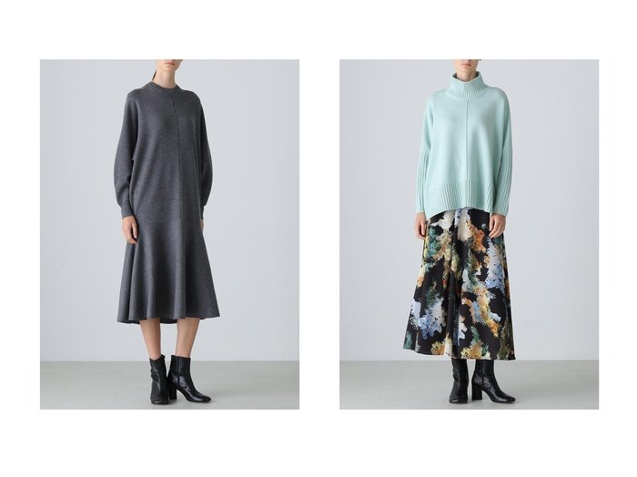 【ADORE/アドーア】のピュアウールニット&ピュアカシミヤニット おすすめ！トレンド、レディースファッションの通販 おすすめ人気トレンドファッション通販アイテム 人気、トレンドファッション・服の通販 founy(ファニー) ファッション Fashion レディースファッション Fashion for Women トップス・カットソー Cut & Sew Tops ニット Knit Tops & Sweaters カジュアルプルオーバー・ニットトップス Pullovers & Knit Tops / Casual Pullovers スリーブ Sleeve, Long Sleeve / Short Sleeve ドレス Dress, One-Piece ペプラム Peplum, Flared Hem エレガント 上品 Elegant スリット Slit, Slit Detail ボックス Boxy, Box Shape 冬 Winter / This Winter |ID:crp329100000223851
