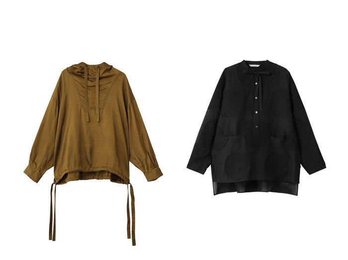 【PLAIN PEOPLE/プレインピープル】のearth pigment cloth アノラック風ブラウス&ビッグドットスラッシュネックシャツ おすすめ！トレンド、レディースファッションの通販 おすすめ人気トレンドファッション通販アイテム 人気、トレンドファッション・服の通販 founy(ファニー) ファッション Fashion レディースファッション Fashion for Women トップス・カットソー Cut & Sew Tops シャツ・ブラウス・オフィスカジュアル Elegant Blouses & Button-Ups とろみ Fluid, Flowy Fabric スタイリッシュ Stylish, Fashionable スリーブ Sleeve, Long Sleeve / Short Sleeve トラベル Travel, Travel Gear モダン Modern, Contemporary ロング Long, Long-Length エレガント 上品 Elegant 新作・新入荷 New Arrivals / New In |ID:crp329100000223864