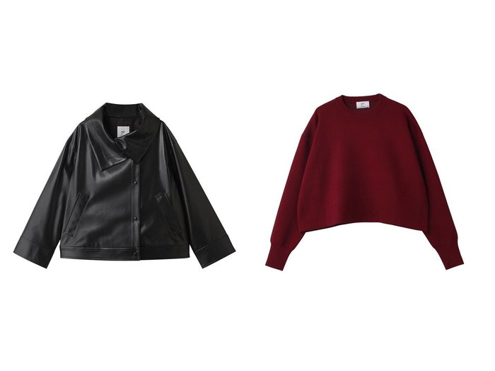 【1er Arrondissement/プルミエ アロンディスモン】のボックスショートニットプルオーバー&フェイクレザージャケット おすすめ！トレンド、レディースファッションの通販 おすすめ人気トレンドファッション通販アイテム 人気、トレンドファッション・服の通販 founy(ファニー) ファッション Fashion レディースファッション Fashion for Women アウター Coat / Outerwear Collection レディースジャケット・軽アウター Jackets トップス・カットソー Cut & Sew Tops ニット Knit Tops & Sweaters カジュアルプルオーバー・ニットトップス Pullovers & Knit Tops / Casual Pullovers ジャケット Jacket, Outerwear スタンド Stand Collar, Upright Stand フェイクレザー Faux Leather, PU Leather ブルゾン Blouson, Bomber Jacket モダン Modern, Contemporary リアル Real, Realistic エレガント 上品 Elegant 新作・新入荷 New Arrivals / New In A/W・秋冬 Autumn/Winter ショート Short, Short Length シンプル Simple, Minimal デニム Denim, Jeans Material バランス Balance, Style Balance フィット Fit, Slim Fit フォルム Silhouette, Form ボックス Boxy, Box Shape |ID:crp329100000223871