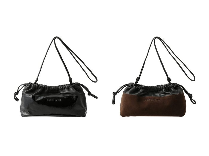 【PIERRE HARDY/ピエール アルディ】のTWIN スエードコンビ2wayクラッチバッグ&TWIN パテントコンビ2wayクラッチバッグ おすすめ！トレンド、レディースファッションの通販 おすすめ人気トレンドファッション通販アイテム 人気、トレンドファッション・服の通販 founy(ファニー) ファッション Fashion レディースファッション Fashion for Women バッグ Bags なめらか Smooth, Silky Texture クラッチ Clutch, Clutch Bag コンビ Combo, Combination Style ドローストリング Drawstring, Pull Cord フォルム Silhouette, Form 巾着 Drawstring Bag, Kinchaku 新作・新入荷 New Arrivals / New In |ID:crp329100000223874