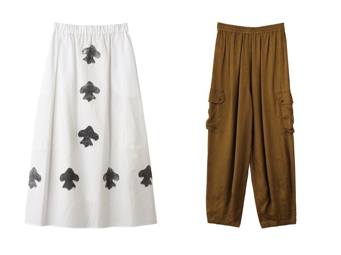 【PLAIN PEOPLE/プレインピープル】の綿麻高密度ツイルビスコチートバルーンスカート&earth pigment cloth バルーンシルエットパンツ おすすめ！トレンド、レディースファッションの通販 おすすめ人気トレンドファッション通販アイテム 人気、トレンドファッション・服の通販 founy(ファニー) ファッション Fashion レディースファッション Fashion for Women パンツ Pants & Trousers スカート Skirts ロングスカート Long Skirts / Maxi & Midi Skirts おすすめ Recommended / Our Picks とろみ Fluid, Flowy Fabric カットソー Cut and Sewn Top コンパクト Compact, Small Size バルーン Balloon, Balloon Silhouette フェミニン Feminine, Girly フォルム Silhouette, Form エレガント 上品 Elegant 新作・新入荷 New Arrivals / New In |ID:crp329100000223883