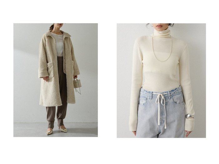 【Whim Gazette/ウィムガゼット】のリバーシブルボアコート&ソフトRIBタートル おすすめ！トレンド、レディースファッションの通販 おすすめ人気トレンドファッション通販アイテム 人気、トレンドファッション・服の通販 founy(ファニー) ファッション Fashion レディースファッション Fashion for Women トップス・カットソー Cut & Sew Tops ニット Knit Tops & Sweaters カジュアルプルオーバー・ニットトップス Pullovers & Knit Tops / Casual Pullovers アウター Coat / Outerwear Collection コート・ロングコート・ピーコート Long Coats, Peacoats & More シンプル Simple, Minimal ストレッチ Stretch, Stretchy Fabric タートル Turtleneck, Turtle Collar フィット Fit, Slim Fit エレガント 上品 Elegant 冬 Winter / This Winter 定番 Standard, Basic Item 新作・新入荷 New Arrivals / New In A/W・秋冬 Autumn/Winter ロング Long, Long-Length 防寒 Cold Protection, Winter-Ready |ID:crp329100000223885