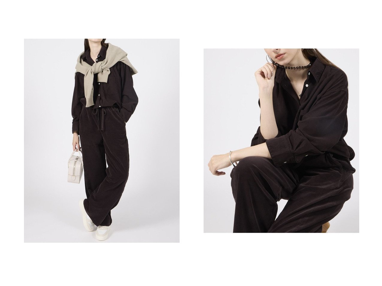 【CITIZENS OF HUMANITY/シチズンズ オブ ヒューマニティー】のAURORA PULL ON IN CORDUROY&KAYLA SHIRT IN CORDUROY おすすめ人気トレンドファッション通販アイテム インテリア・キッズ・メンズ・レディースファッション・服の通販 founy(ファニー) 　ファッション　Fashion　レディースファッション　Fashion for Women　トップス・カットソー　Cut & Sew Tops　シャツ・ブラウス・オフィスカジュアル　Elegant Blouses & Button-Ups　パンツ　Pants & Trousers　コーデュロイ　Corduroy, Cord Fabric　スリーブ　Sleeve, Long Sleeve / Short Sleeve　タートルネック　Turtleneck, High Neck　ロング　Long, Long-Length　新作・新入荷　New Arrivals / New In　A/W・秋冬　Autumn/Winter　スウェット / スエット　Sweatshirt, Sweatwear　ストレート　Straight, Straight Cut　ミックス　Mix, Mixed Style　リラックス　Relax, Relaxed Fit　エレガント 上品　Elegant　ブルー系　Blue　|ID:crp329100000223903