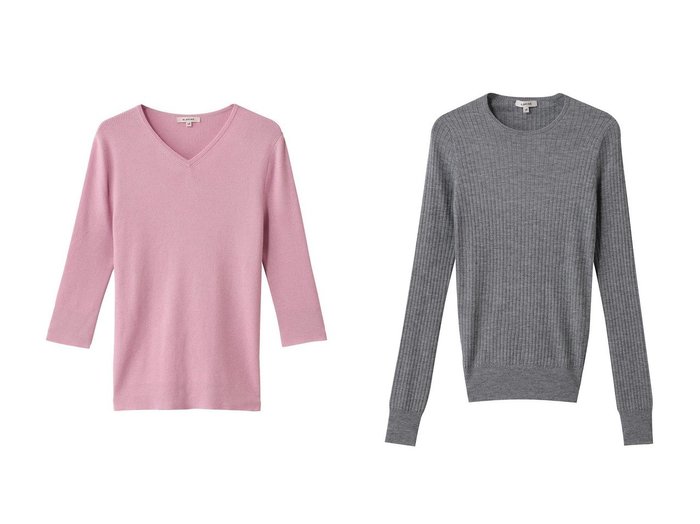 【BLAMINK/ブラミンク】のラメVネックニット&カシミヤシルクリブクルーネックニット おすすめ！トレンド、レディースファッションの通販 おすすめ人気トレンドファッション通販アイテム 人気、トレンドファッション・服の通販 founy(ファニー) ファッション Fashion レディースファッション Fashion for Women トップス・カットソー Cut & Sew Tops ニット Knit Tops & Sweaters カジュアルプルオーバー・ニットトップス Pullovers & Knit Tops / Casual Pullovers Vネックトップス V-Neck Tops / V-Cut Neckline Shirts なめらか Smooth, Silky Texture シルク Silk, 100% Silk ベーシック Basic, Essential 新作・新入荷 New Arrivals / New In |ID:crp329100000223912