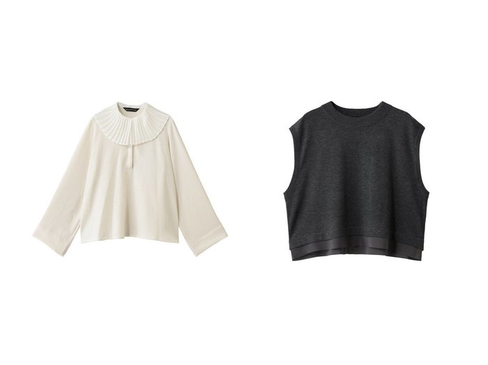 【mizuiro ind/ミズイロ インド】のchiffon frill hem vest ベスト&O プルオーバー おすすめ！トレンド、レディースファッションの通販 おすすめ人気トレンドファッション通販アイテム 人気、トレンドファッション・服の通販 founy(ファニー) ファッション Fashion レディースファッション Fashion for Women トップス・カットソー Cut & Sew Tops ニット Knit Tops & Sweaters ベスト&ジレ / 重ね着スタイル Vests & Gilets カジュアルプルオーバー・ニットトップス Pullovers & Knit Tops / Casual Pullovers シャツ・ブラウス・オフィスカジュアル Elegant Blouses & Button-Ups ショート Short, Short Length スリーブ Sleeve, Long Sleeve / Short Sleeve バランス Balance, Style Balance フレンチ French, French Style ベスト Vest, Waistcoat 新作・新入荷 New Arrivals / New In |ID:crp329100000223925