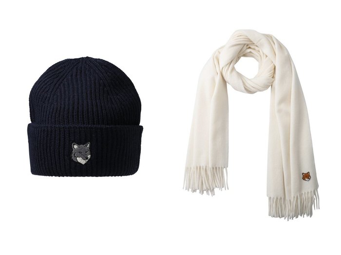 【MAISON KITSUNE/メゾン キツネ】の【UNISEX】FOX ヘッド ラージ ビーニー&【UNISEX】FOX ヘッド スカーフ おすすめ！トレンド、レディースファッションの通販 おすすめ人気トレンドファッション通販アイテム 人気、トレンドファッション・服の通販 founy(ファニー) ファッション Fashion レディースファッション Fashion for Women ストール Soft & Warm Scarves マフラー・スヌード / 冬小物の定番 Scarves & Mufflers トップス・カットソー Cut & Sew Tops ニット Knit Tops & Sweaters キャップ&ハット Hats & Caps ユニセックス Unisex, Genderless シンプル Simple, Minimal スカーフ Scarf, Neckwear ストール Stole, Wrap フォックス Fox, Fox Fur フリンジ Fringe, Tassel マフラー Scarf, Muffler 新作・新入荷 New Arrivals / New In A/W・秋冬 Autumn/Winter |ID:crp329100000223926