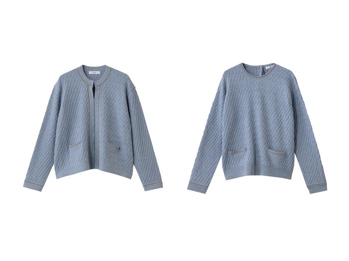 【ebure/エブール】のブレードポイントケーブルニット クルーネックカーディガン&ブレードポイントケーブルニット クルーネックプルオーバー おすすめ！トレンド、レディースファッションの通販 おすすめ人気トレンドファッション通販アイテム 人気、トレンドファッション・服の通販 founy(ファニー) ファッション Fashion レディースファッション Fashion for Women トップス・カットソー Cut & Sew Tops ニット Knit Tops & Sweaters カーディガン・羽織り Layered Style Cardigans カジュアルプルオーバー・ニットトップス Pullovers & Knit Tops / Casual Pullovers カーディガン Cardigan, Knitwear ジュエリー Jewelry, Accessories ポケット Pocket, Pocket Detail エレガント 上品 Elegant |ID:crp329100000223931