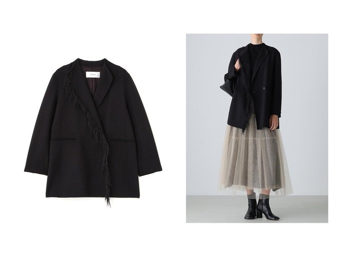 【ADORE/アドーア】のウールリバージャケット おすすめ！トレンド、レディースファッションの通販 おすすめ人気トレンドファッション通販アイテム 人気、トレンドファッション・服の通販 founy(ファニー) ファッション Fashion レディースファッション Fashion for Women アウター Coat / Outerwear Collection レディースジャケット・軽アウター Jackets ジャケット Jacket, Outerwear ダブル Double, Double-Breasted フェイス Face, Facial Design フリンジ Fringe, Tassel エレガント 上品 Elegant 新作・新入荷 New Arrivals / New In |ID:crp329100000223937
