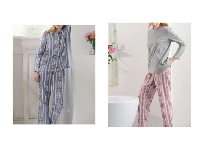 【IKUKO/イクコ】のダブルガーゼ花柄襟付きパジャマ&スムースニット&ダブルガーゼ花柄パジャマ おすすめ！トレンド、レディースファッションの通販 おすすめ人気トレンドファッション通販アイテム 人気、トレンドファッション・服の通販 founy(ファニー) クラシカル Classical, Vintage-Inspired スリーブ Sleeve, Long Sleeve / Short Sleeve ダブル Double, Double-Breasted パジャマ Pajamas, Sleepwear プリント Print, Printed Pattern ベーシック Basic, Essential ロング Long, Long-Length エレガント 上品 Elegant 新作・新入荷 New Arrivals / New In |ID:crp329100000223945