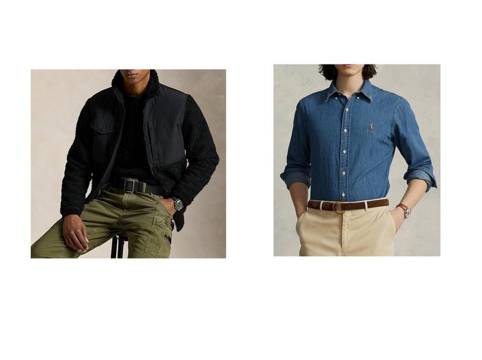 【RALPH LAUREN / MEN/ラルフローレン】の【MEN】【POLO RALPH LAUREN】カスタムフィット デニム シャツ&【MEN】【POLO RALPH LAUREN】ハイパイル ジャケット おすすめ！トレンド、メンズファッションの通販 おすすめ人気トレンドファッション通販アイテム 人気、トレンドファッション・服の通販 founy(ファニー) ファッション Fashion メンズファッション Fashion for Men ジャケット Jacket, Outerwear スリーブ Sleeve, Long Sleeve / Short Sleeve ブルゾン Blouson, Bomber Jacket ボンディング Bonding, Bonded Fabric メッシュ Mesh, Net Fabric 新作・新入荷 New Arrivals / New In A/W・秋冬 Autumn/Winter クラシック Classic, Timeless Style デニム Denim, Jeans Material フィット Fit, Slim Fit ロング Long, Long-Length |ID:crp329100000223948
