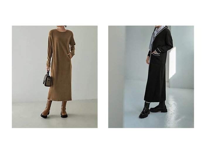【STYLE DELI/スタイルデリ】の【LUXE】ライン配色ニットワンピース&切替ラインリブ生地ワンピース おすすめ！トレンド、レディースファッションの通販 おすすめ人気トレンドファッション通販アイテム 人気、トレンドファッション・服の通販 founy(ファニー) ファッション Fashion レディースファッション Fashion for Women ワンピース Dresses ニットワンピース Knit Dresses カットソー Cut and Sewn Top コーデュロイ Corduroy, Cord Fabric 切替 Switching, Contrast Panel シンプル Simple, Minimal ジャケット Jacket, Outerwear スリット Slit, Slit Detail ポケット Pocket, Pocket Detail ループ Loop, Loop Knit 冬 Winter / This Winter A/W・秋冬 Autumn/Winter エレガント 上品 Elegant ビジネス 仕事 通勤 Business / Work / Commuting インナー Innerwear 春 Spring スタイリッシュ Stylish, Fashionable タートル Turtleneck, Turtle Collar 長袖 Long Sleeve, Full Sleeve ハイネック High Neck, Mock Neck フォルム Silhouette, Form ペチコート Petticoat, Underskirt メタル Metal, Metal Parts レギンス Leggings, Stretch Pants |ID:crp329100000223961