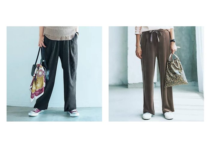 【12closet/トゥエルブクローゼット】の【DEAR DAYS】カシミヤ混バレルパンツ&【洗える】【ストレッチ】ベロアパンツ おすすめ！トレンド、レディースファッションの通販 おすすめ人気トレンドファッション通販アイテム 人気、トレンドファッション・服の通販 founy(ファニー) ファッション Fashion レディースファッション Fashion for Women パンツ Pants & Trousers シンプル Simple, Minimal ドレープ Drape, Draping Fabric 日本製 Made In Japan ストレッチ Stretch, Stretchy Fabric ストレート Straight, Straight Cut トレンド Trend, Trending Now ベロア Velour, Soft Velvet エレガント 上品 Elegant 洗える Machine Washable 秋 Autumn |ID:crp329100000223965
