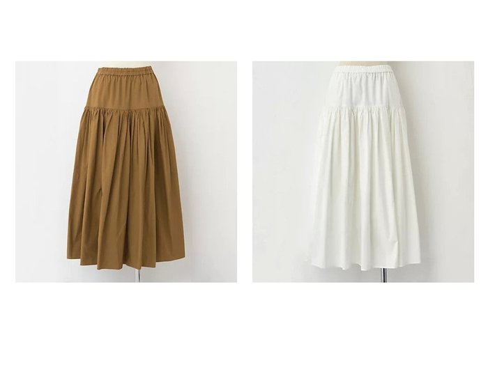 【12closet/トゥエルブクローゼット】の【石上美津江さんコラボ】【洗える】切替ギャザースカート おすすめ！トレンド、レディースファッションの通販 おすすめ人気トレンドファッション通販アイテム 人気、トレンドファッション・服の通販 founy(ファニー) ファッション Fashion レディースファッション Fashion for Women スカート Skirts ギャザー Gathered, Ruffled コラボ Collaboration, Collab タイツ Tights, Legwear タイプライター Typewriter Fabric, Crisp Cotton ポケット Pocket, Pocket Detail 切替 Switching, Contrast Panel 洗える Machine Washable |ID:crp329100000223966