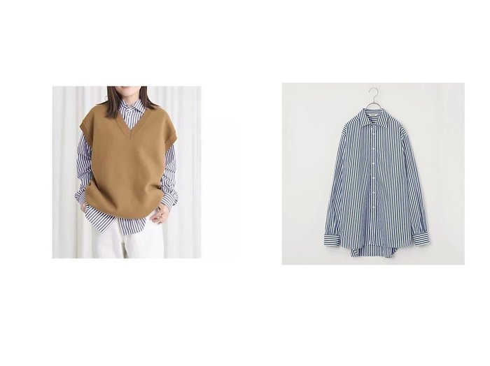 【Oblada/オブラダ】の【LEE別注】【洗える】JERMYN SHIRT STRIPE おすすめ！トレンド、レディースファッションの通販 おすすめ人気トレンドファッション通販アイテム 人気、トレンドファッション・服の通販 founy(ファニー) ファッション Fashion レディースファッション Fashion for Women トップス・カットソー Cut & Sew Tops シャツ・ブラウス・オフィスカジュアル Elegant Blouses & Button-Ups なめらか Smooth, Silky Texture ストライプ Stripe, Striped Pattern ドレス Dress, One-Piece バランス Balance, Style Balance ベスト Vest, Waistcoat 別注 Limited Edition, Custom Order 洗える Machine Washable |ID:crp329100000223967