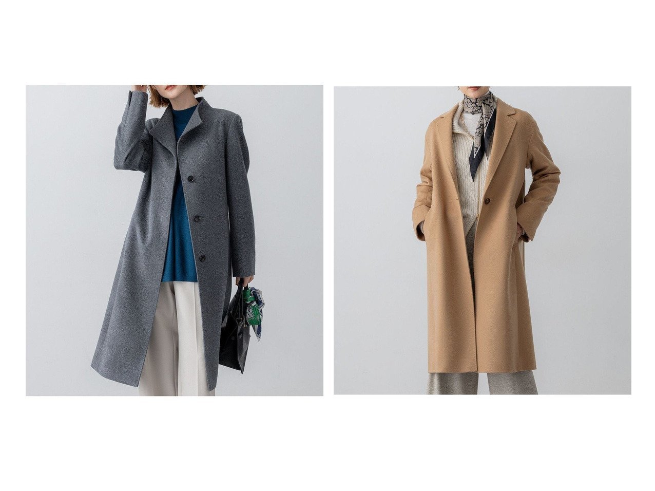 【NIJYUSANKU/23区】のウールカシミヤビーバー スタンドカラー コート&ウールカシミヤビーバー チェスター コート おすすめ！トレンド、レディースファッションの通販 おすすめ人気トレンドファッション通販アイテム インテリア・キッズ・メンズ・レディースファッション・服の通販 founy(ファニー) 　ファッション　Fashion　レディースファッション　Fashion for Women　アウター　Coat / Outerwear Collection　コート・ロングコート・ピーコート　Long Coats, Peacoats & More　レディースジャケット・軽アウター　Jackets　チェスターコート・ロング丈アウター　Chester Coats / Chesterfield Long Coats　カッティング　Cutting Detail　シンプル　Simple, Minimal　ジャケット　Jacket, Outerwear　スタイリッシュ　Stylish, Fashionable　スタンド　Stand Collar, Upright Stand　ストール　Stole, Wrap　チェスター　Chester, Chester Coat　チェスターコート　Chester Coat, Long Coat　なめらか　Smooth, Silky Texture　マフラー　Scarf, Muffler　A/W・秋冬　Autumn/Winter　冬　Winter / This Winter　新作・新入荷　New Arrivals / New In　エレガント 上品　Elegant　2025年　2025　2025-2026秋冬・A/W　Autumn/Winter 2025–26 AW25–26　グレー系　Gray　ブラック系　Black　|ID:crp329100000223986