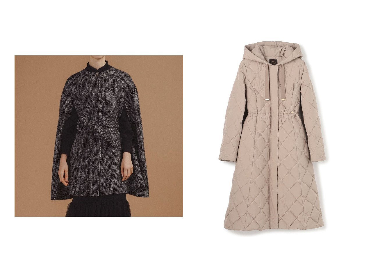 【TOCCA/トッカ】の【洗える・消臭】PLAYING CARD ロングコート&【消臭】SNOWBERRY POCKET TWEED ポンチョ おすすめ！トレンド、レディースファッションの通販 おすすめ人気トレンドファッション通販アイテム インテリア・キッズ・メンズ・レディースファッション・服の通販 founy(ファニー) 　ファッション　Fashion　レディースファッション　Fashion for Women　アウター　Coat / Outerwear Collection　レディースジャケット・軽アウター　Jackets　ポンチョ・ケープコート　Ponchos & Capes　コート・ロングコート・ピーコート　Long Coats, Peacoats & More　ジャケット　Jacket, Outerwear　スタイリッシュ　Stylish, Fashionable　ツイード　Twill, Twill Weave　トレンド　Trend, Trending Now　ポケット　Pocket, Pocket Detail　ポンチョ　Poncho, Cape Style　ループ　Loop, Loop Knit　冬　Winter / This Winter　A/W・秋冬　Autumn/Winter　新作・新入荷　New Arrivals / New In　2025年　2025　2025-2026秋冬・A/W　Autumn/Winter 2025–26 AW25–26　エレガント 上品　Elegant　タフタ　Taffeta, Structured Fabric　ダウン　Down, Puffer　ミドル　Middle Length, Mid Height　ロング　Long, Long-Length　洗える　Machine Washable　ブラック系　Black　ブラウン系　Brown　|ID:crp329100000223992