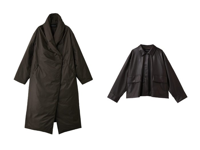 【mizuiro ind/ミズイロ インド】のsynthetic leather shirt JK ジャケット&drape light down CT コート おすすめ！トレンド、レディースファッションの通販 おすすめ人気トレンドファッション通販アイテム 人気、トレンドファッション・服の通販 founy(ファニー) ファッション Fashion レディースファッション Fashion for Women アウター Coat / Outerwear Collection コート・ロングコート・ピーコート Long Coats, Peacoats & More レディースジャケット・軽アウター Jackets ダウン Down, Puffer ドレープ Drape, Draping Fabric モダン Modern, Contemporary ロング Long, Long-Length エレガント 上品 Elegant 新作・新入荷 New Arrivals / New In |ID:crp329100000224048