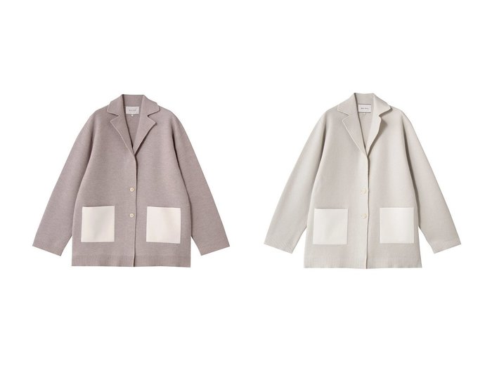 【BEIGE,/ベイジ,】のCHICORA(チコラ)/レザーポケット付きウールニットジャケット おすすめ！トレンド、レディースファッションの通販 おすすめ人気トレンドファッション通販アイテム 人気、トレンドファッション・服の通販 founy(ファニー) ファッション Fashion レディースファッション Fashion for Women アウター Coat / Outerwear Collection レディースジャケット・軽アウター Jackets ジャケット Jacket, Outerwear ポケット Pocket, Pocket Detail 新作・新入荷 New Arrivals / New In |ID:crp329100000224060