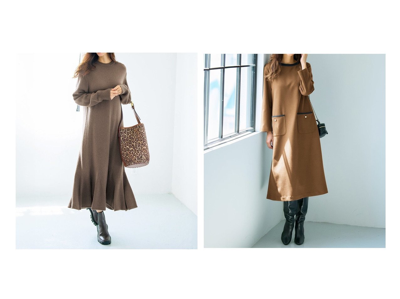 【DoCLASSE/ドゥクラッセ】のストレッチウール・ニットフレアワンピース&ストレッチポンチ・ポケットワンピース おすすめ！トレンド、レディースファッションの通販 おすすめ人気トレンドファッション通販アイテム インテリア・キッズ・メンズ・レディースファッション・服の通販 founy(ファニー) 　ファッション　Fashion　レディースファッション　Fashion for Women　ワンピース　Dresses　新作・新入荷　New Arrivals / New In　ショルダー　Shoulder, Shoulder Strap　ドロップ　Drop Shoulder, Dropped Style　バランス　Balance, Style Balance　フェミニン　Feminine, Girly　フレア　Flare, Flared　シンプル　Simple, Minimal　パッチ　Patch, Appliqué　ポケット　Pocket, Pocket Detail　ブラック系　Black　ブルー系　Blue　グレー系　Gray　|ID:crp329100000224062