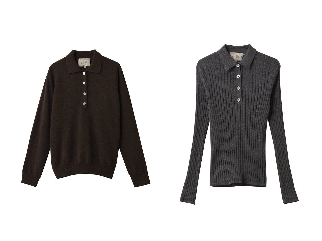 【DEMYLEE/デミーリー】のDEMIRA シグネチャーカシミヤ ポロニットプルオーバー&LUNA シグネチャーカシミヤ ポロカラーリブニットニットプルオーバー おすすめ！トレンド、レディースファッションの通販 おすすめ人気トレンドファッション通販アイテム インテリア・キッズ・メンズ・レディースファッション・服の通販 founy(ファニー) 　ファッション　Fashion　レディースファッション　Fashion for Women　トップス・カットソー　Cut & Sew Tops　ニット　Knit Tops & Sweaters　カジュアルプルオーバー・ニットトップス　Pullovers & Knit Tops / Casual Pullovers　クラシック　Classic, Timeless Style　スラックス　Slacks, Dress Pants　デニム　Denim, Jeans Material　フィット　Fit, Slim Fit　定番　Standard, Basic Item　新作・新入荷　New Arrivals / New In　ブラウン系　Brown　ブルー系　Blue　グレー系　Gray　|ID:crp329100000224081