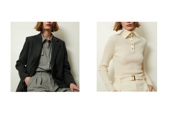 【allureville/アルアバイル】のツィードフラップポケットジャケット&2WAY NCリブタートル おすすめ！トレンド、レディースファッションの通販 おすすめ人気トレンドファッション通販アイテム 人気、トレンドファッション・服の通販 founy(ファニー) ファッション Fashion レディースファッション Fashion for Women トップス・カットソー Cut & Sew Tops ニット Knit Tops & Sweaters カジュアルプルオーバー・ニットトップス Pullovers & Knit Tops / Casual Pullovers アウター Coat / Outerwear Collection レディースジャケット・軽アウター Jackets スキッパー Skipper, Open Collar エレガント 上品 Elegant 冬 Winter / This Winter 定番 Standard, Basic Item 新作・新入荷 New Arrivals / New In アシンメトリー Asymmetrical Style ジャケット Jacket, Outerwear ストレッチ Stretch, Stretchy Fabric ツイード Twill, Twill Weave ポケット Pocket, Pocket Detail A/W・秋冬 Autumn/Winter |ID:crp329100000224105