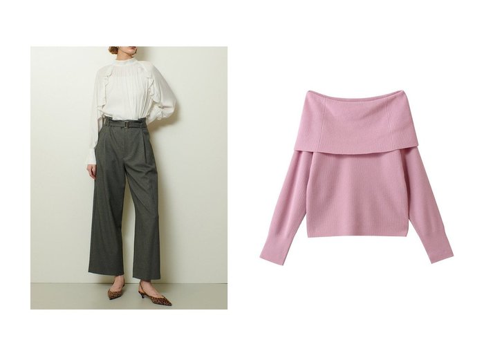 【allureville/アルアバイル】のビッグカラー2WAY NC プルオーバー&ウールライクフランネルヨークレスパンツ おすすめ！トレンド、レディースファッションの通販 おすすめ人気トレンドファッション通販アイテム 人気、トレンドファッション・服の通販 founy(ファニー) ファッション Fashion レディースファッション Fashion for Women トップス・カットソー Cut & Sew Tops ニット Knit Tops & Sweaters カジュアルプルオーバー・ニットトップス Pullovers & Knit Tops / Casual Pullovers パンツ Pants & Trousers おすすめ Recommended / Our Picks デコルテ Décolleté, Neckline ネックレス Necklace, Pendant Necklace ビッグ Big, Oversized 新作・新入荷 New Arrivals / New In |ID:crp329100000224106