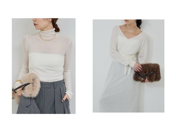 【GALLARDAGALANTE/ガリャルダガランテ】の【25th記念アイテム】ベルト付きロングニットワンピース&【CHIHAYAコラボ】シアーリブタートル おすすめ！トレンド、レディースファッションの通販 おすすめ人気トレンドファッション通販アイテム 人気、トレンドファッション・服の通販 founy(ファニー) 　ファッション　Fashion　レディースファッション　Fashion for Women　トップス・カットソー　Cut & Sew Tops　ニット　Knit Tops & Sweaters　カジュアルプルオーバー・ニットトップス　Pullovers & Knit Tops / Casual Pullovers　ワンピース　Dresses　ニットワンピース　Knit Dresses　チュニック　Tunic Tops & Dresses　ベルト&ウエストマーク　Belts & Waist Accessories　おすすめ　Recommended / Our Picks　インナー　Innerwear　コラボ　Collaboration, Collab　サロペット　Overalls, Salopette　シアー　Sheer, See-Through　ジャケット　Jacket, Outerwear　タートル　Turtleneck, Turtle Collar　フィット　Fit, Slim Fit　新作・新入荷　New Arrivals / New In　|ID:crp329100000224112
