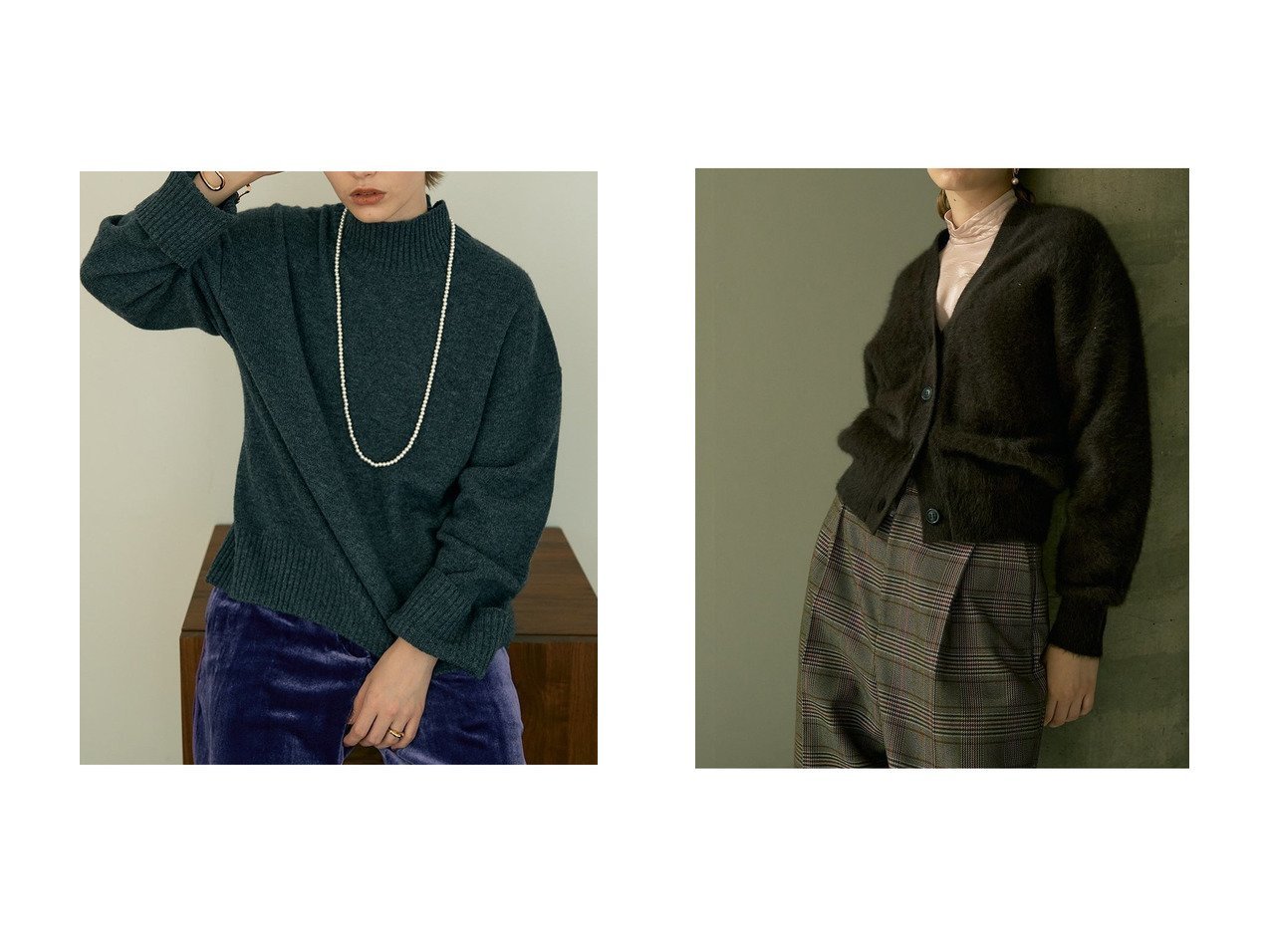 【DESIGN WORKS/デザイン ワークス】のカシミヤ混バックダブルスリットモックネックプルオーバー&フォックスカシミヤショートカーディガン おすすめ！トレンド、レディースファッションの通販 おすすめ人気トレンドファッション通販アイテム インテリア・キッズ・メンズ・レディースファッション・服の通販 founy(ファニー) 　ファッション　Fashion　レディースファッション　Fashion for Women　トップス・カットソー　Cut & Sew Tops　ニット　Knit Tops & Sweaters　カーディガン・羽織り　Layered Style Cardigans　カジュアルプルオーバー・ニットトップス　Pullovers & Knit Tops / Casual Pullovers　おすすめ　Recommended / Our Picks　カーディガン　Cardigan, Knitwear　コンパクト　Compact, Small Size　ショート　Short, Short Length　バランス　Balance, Style Balance　フォックス　Fox, Fox Fur　新作・新入荷　New Arrivals / New In　グレー系　Gray　ブラウン系　Brown　ホワイト系　White　|ID:crp329100000224123