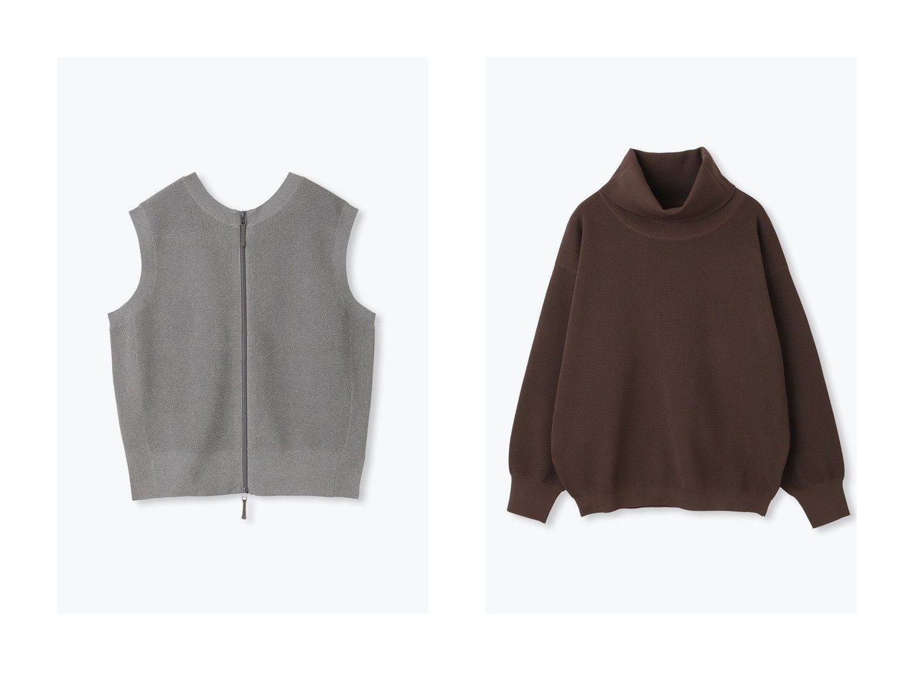 【lelill/レリル】のハイテクワッフル2WAY ジレ&ハイテクワッフル タートルニット おすすめ！トレンド、レディースファッションの通販 おすすめ人気トレンドファッション通販アイテム インテリア・キッズ・メンズ・レディースファッション・服の通販 founy(ファニー) 　ファッション　Fashion　レディースファッション　Fashion for Women　アウター　Coat / Outerwear Collection　レディースジャケット・軽アウター　Jackets　トップス・カットソー　Cut & Sew Tops　ニット　Knit Tops & Sweaters　カジュアルプルオーバー・ニットトップス　Pullovers & Knit Tops / Casual Pullovers　アンサンブル　Ensemble Set　ジャケット　Jacket, Outerwear　フロント　Front, Front Design　ベスト　Vest, Waistcoat　リブニット　Rib Knit, Ribbed Knit　ワッフル　Waffle, Waffle Knit　定番　Standard, Basic Item　新作・新入荷　New Arrivals / New In　洗える　Machine Washable　スリム　Slim, Slim Fit　セーター　Sweater, Knitwear　タートル　Turtleneck, Turtle Collar　タートルネック　Turtleneck, High Neck　A/W・秋冬　Autumn/Winter　ブラウン系　Brown　グレー系　Gray　ブラック系　Black　|ID:crp329100000224126