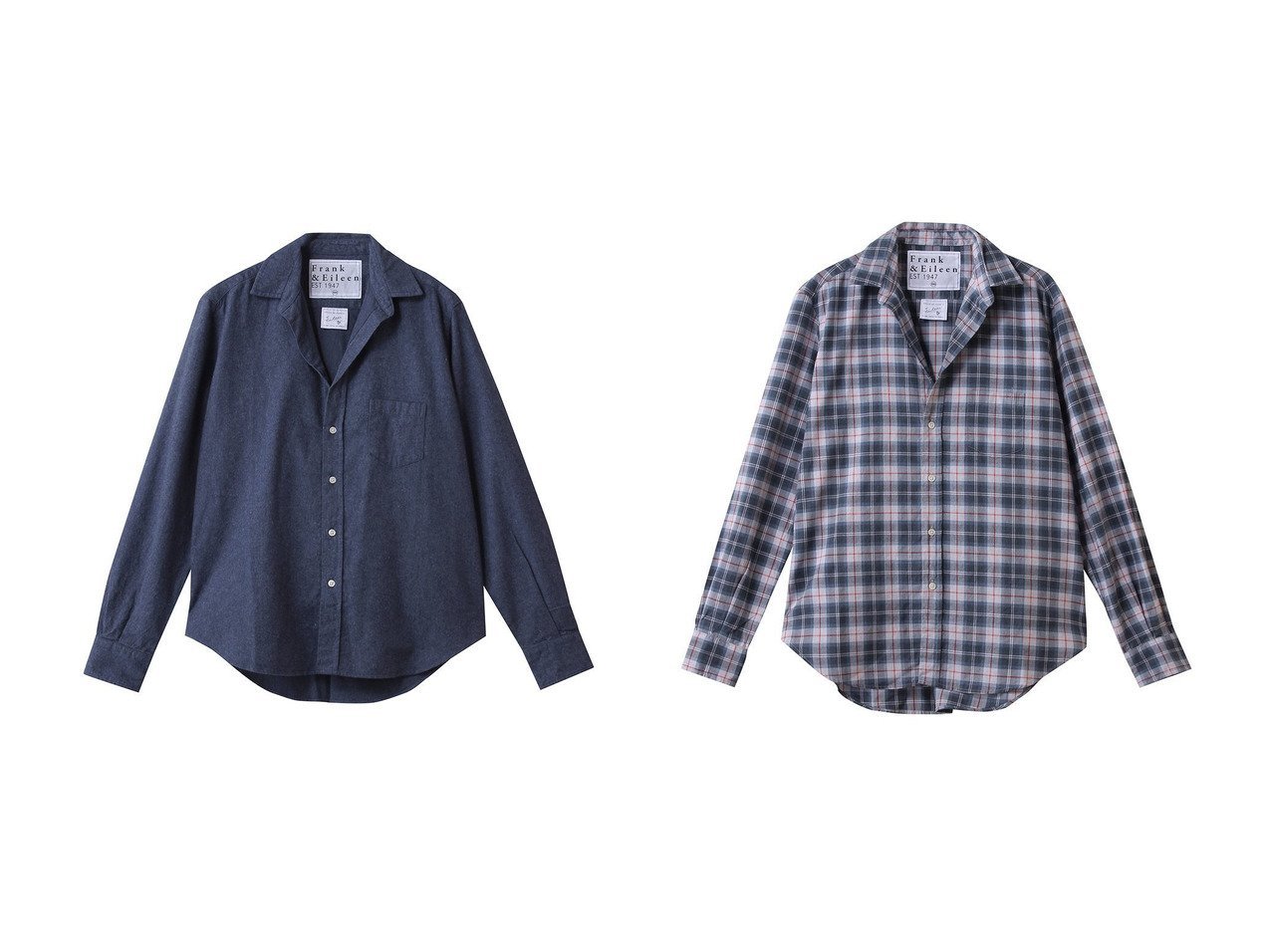 【Frank&Eileen/フランク&アイリーン】のEILEEN イタリアンコットン ブルー シャツ&EILEEN イタリアンコットン ブルーチェック シャツ おすすめ！トレンド、レディースファッションの通販 おすすめ人気トレンドファッション通販アイテム インテリア・キッズ・メンズ・レディースファッション・服の通販 founy(ファニー) 　ファッション　Fashion　レディースファッション　Fashion for Women　トップス・カットソー　Cut & Sew Tops　シャツ・ブラウス・オフィスカジュアル　Elegant Blouses & Button-Ups　スリーブ　Sleeve, Long Sleeve / Short Sleeve　トレンド　Trend, Trending Now　ベーシック　Basic, Essential　ロング　Long, Long-Length　新作・新入荷　New Arrivals / New In　羽織　Haori, Light Jacket　スラックス　Slacks, Dress Pants　チェック　Check, Plaid, Tartan　デニム　Denim, Jeans Material　モダン　Modern, Contemporary　ブルー系　Blue　|ID:crp329100000224132