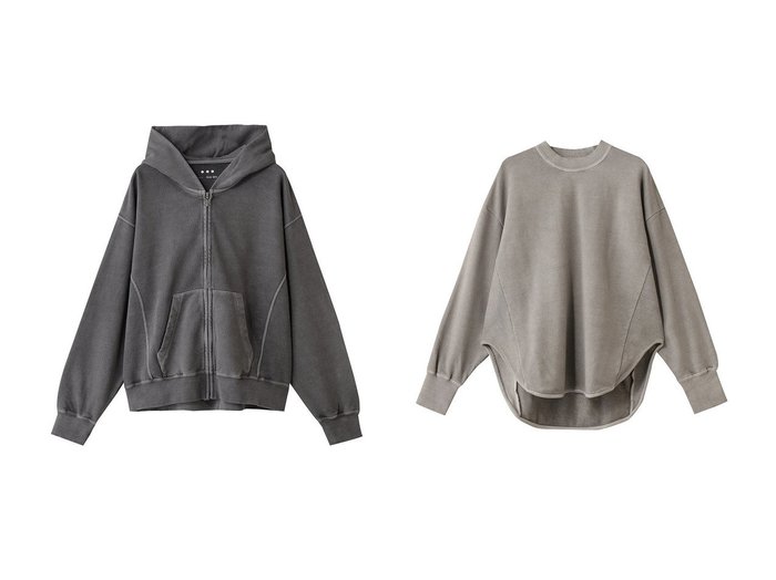 【three dots/スリー ドッツ】のピグメントダイ ジップアップフーディ&ピグメントダイ スウェット おすすめ！トレンド、レディースファッションの通販 おすすめ人気トレンドファッション通販アイテム 人気、トレンドファッション・服の通販 founy(ファニー) ファッション Fashion レディースファッション Fashion for Women トップス・カットソー Cut & Sew Tops シャツ・ブラウス・オフィスカジュアル Elegant Blouses & Button-Ups レディースパーカー・カジュアルフーディー Casual Hoodies & Sweatshirts ロングTシャツ・Tシャツ Longline T-Shirts & Tees スウェット・クルーネックトップス Sweatshirts & Crewnecks / Relaxed Fit Sweat Tops カットソー・ベーシックTシャツ Cut-and-Sewn Tops / Stretch Tees & Basics シンプル Simple, Minimal トレンド Trend, Trending Now 新作・新入荷 New Arrivals / New In |ID:crp329100000224173