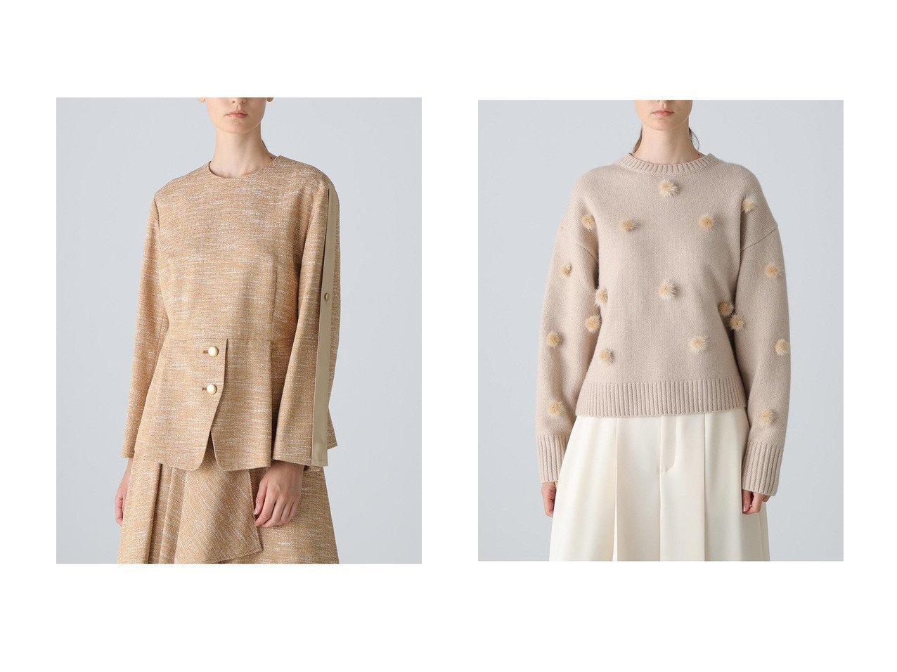 【ADORE/アドーア】のフラッフィーニット&スラブツイードブラウス おすすめ！トレンド、レディースファッションの通販 おすすめ人気トレンドファッション通販アイテム インテリア・キッズ・メンズ・レディースファッション・服の通販 founy(ファニー) 　ファッション　Fashion　レディースファッション　Fashion for Women　トップス・カットソー　Cut & Sew Tops　ニット　Knit Tops & Sweaters　カジュアルプルオーバー・ニットトップス　Pullovers & Knit Tops / Casual Pullovers　シャツ・ブラウス・オフィスカジュアル　Elegant Blouses & Button-Ups　スタンダード　Standard, Basic　リュクス　Luxury, Elegant, High-End, Chic　エレガント 上品　Elegant　新作・新入荷　New Arrivals / New In　ブラック系　Black　ベージュ系　Beige　|ID:crp329100000224183