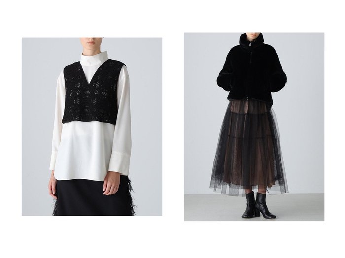 【ADORE/アドーア】のドライタッチジョーゼットブラウス&ファーコンビダウンジャケット おすすめ！トレンド、レディースファッションの通販 おすすめ人気トレンドファッション通販アイテム 人気、トレンドファッション・服の通販 founy(ファニー) ファッション Fashion レディースファッション Fashion for Women トップス・カットソー Cut & Sew Tops シャツ・ブラウス・オフィスカジュアル Elegant Blouses & Button-Ups アウター Coat / Outerwear Collection レディースジャケット・軽アウター Jackets スリーブ Sleeve, Long Sleeve / Short Sleeve ハイネック High Neck, Mock Neck フェミニン Feminine, Girly ロング Long, Long-Length ジャケット Jacket, Outerwear スタイリッシュ Stylish, Fashionable タフタ Taffeta, Structured Fabric ダウン Down, Puffer フェイクファー Faux Fur, Imitation Fur 冬 Winter / This Winter 新作・新入荷 New Arrivals / New In |ID:crp329100000224186