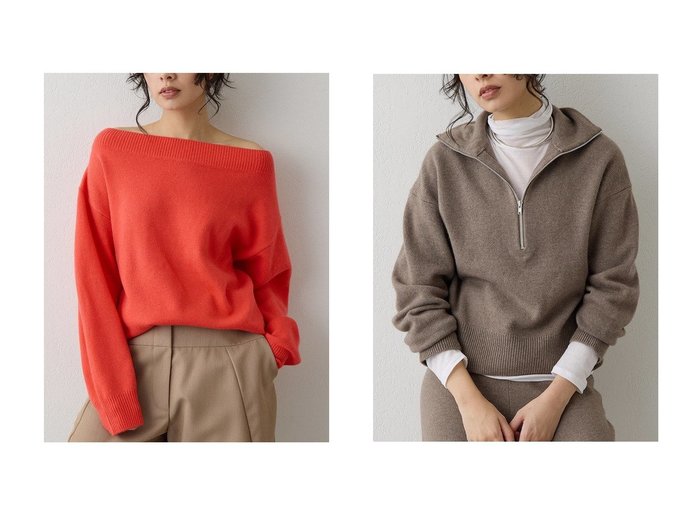 【Whim Gazette/ウィムガゼット】のCaオフショルプルオーバー&Ca ZIPニットプルオーバー おすすめ！トレンド、レディースファッションの通販 おすすめ人気トレンドファッション通販アイテム 人気、トレンドファッション・服の通販 founy(ファニー) ファッション Fashion レディースファッション Fashion for Women トップス・カットソー Cut & Sew Tops ニット Knit Tops & Sweaters カジュアルプルオーバー・ニットトップス Pullovers & Knit Tops / Casual Pullovers おすすめ Recommended / Our Picks オレンジ Orange セットアップ Set-Up, Coordinated Outfit フェミニン Feminine, Girly エレガント 上品 Elegant 冬 Winter / This Winter 新作・新入荷 New Arrivals / New In 秋 Autumn |ID:crp329100000224196